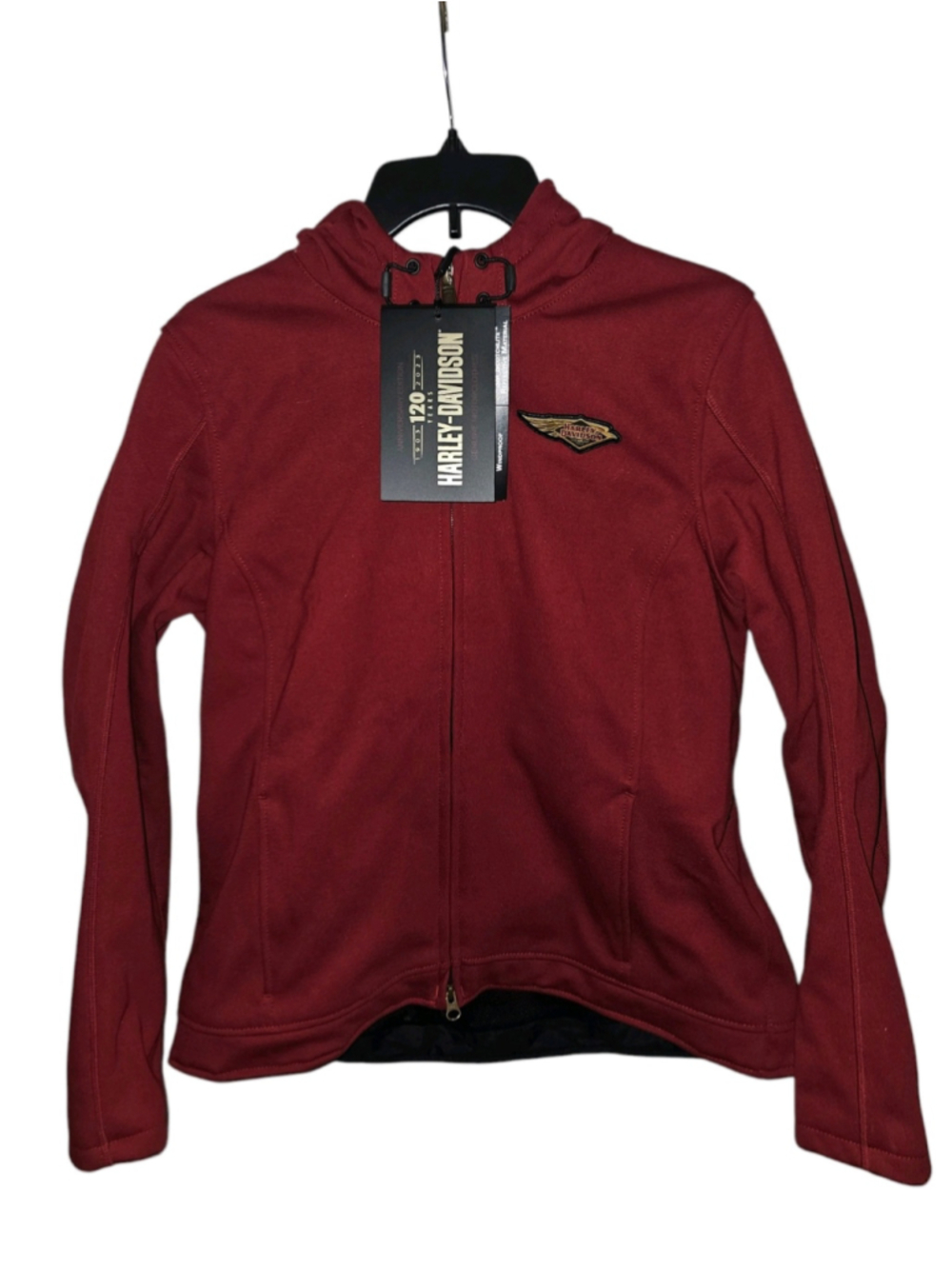 Harley Davidson Women 120th Anniversary Deflector Riding Fleece Merlot Size L